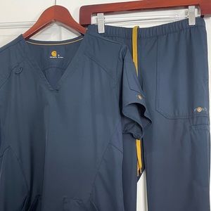 Navy size small x small carhartt scrub set